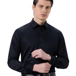 Symbol Premium Men’s Slim Fit Satin Formal/Dress Shirt | 100% Cotton | Soft & Lustrous Finish | Available in Plus Sizes