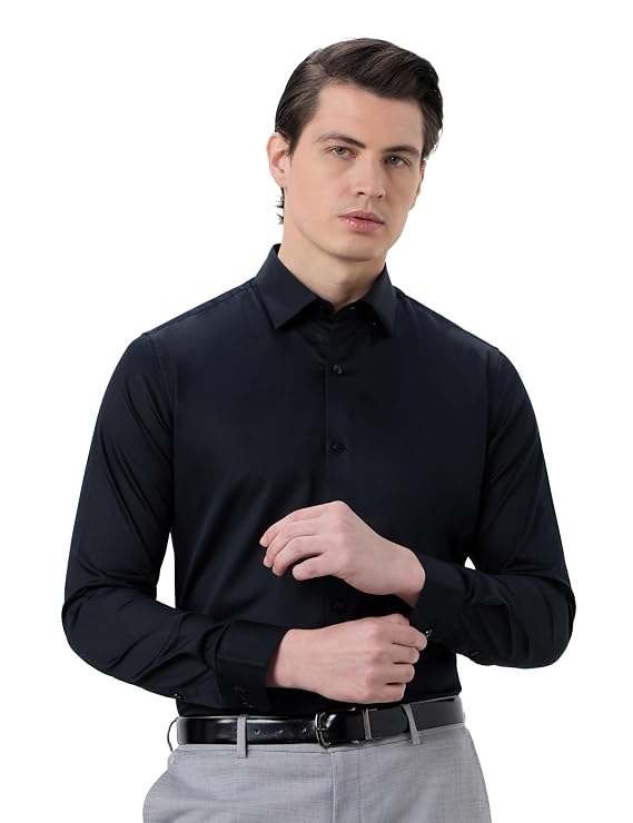 Symbol Premium Men’s Slim Fit Satin Formal/Dress Shirt | 100% Cotton | Soft & Lustrous Finish | Available in Plus Sizes